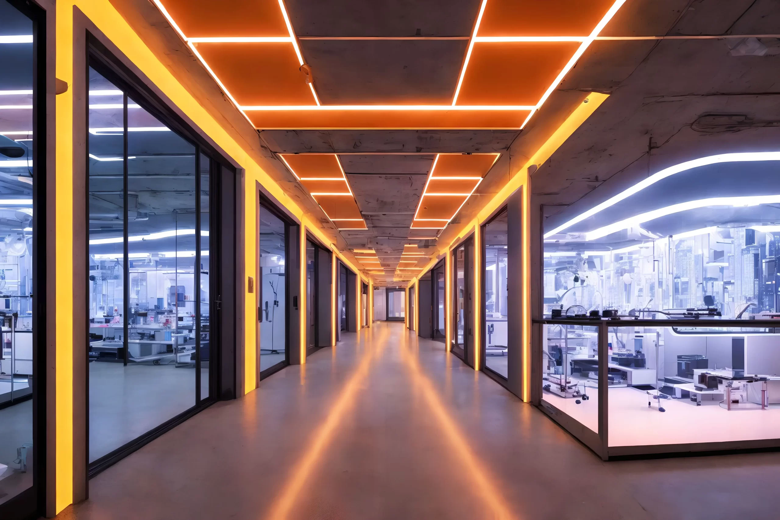 Futuristic Interior Design Laboratory Lab Server Room With Neon Light Generative Art By Ai 1 Scaled.webp