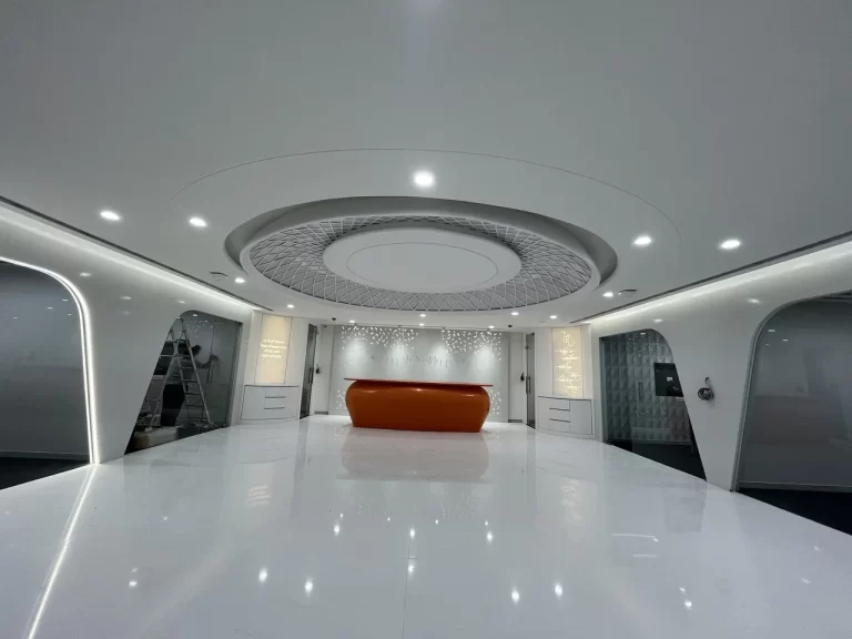 Reception area with modern interior design