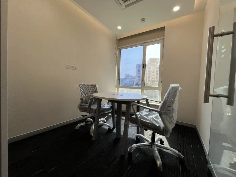 Elegant small meeting room with marble table