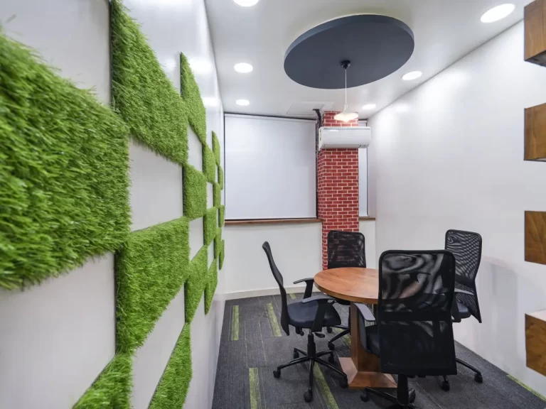 Modern biophilic small meeting room