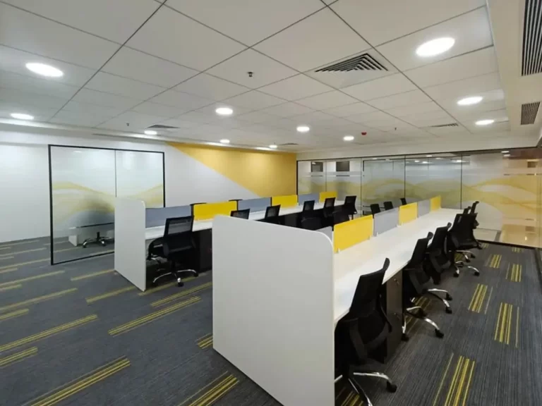 office interior sprint coworking hyderabad linear workstation