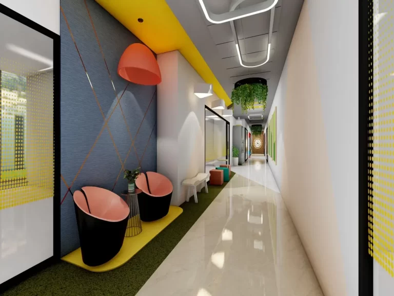 comfortable corridor seating for relaxing break