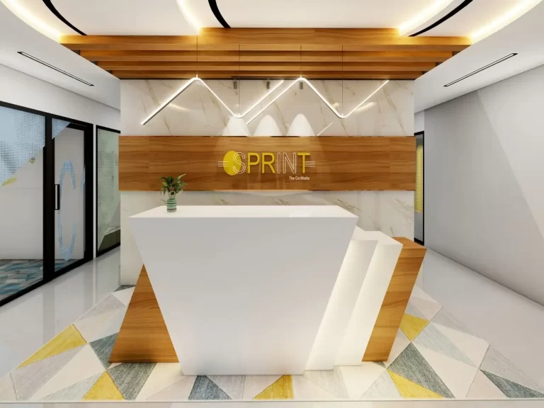 Office reception area designed for comfort