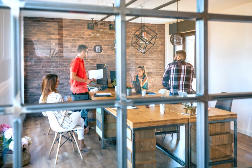 private meeting room design in coworking photo